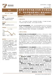 化工行业周报:国内首个百万吨级CCUS项目建成投产,阳谷华泰投资建设三氯氢硅项目