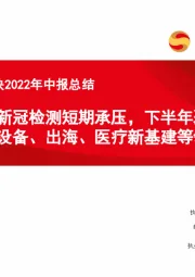 医疗器械板块2022年中报总结：剔除新冠检测短期承压，下半年聚焦医疗设备、出海、医疗新基建等领域