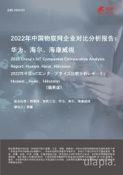 2022年中国物联网企业对比分析报告：华为、海尔、海康威视（摘要版）
