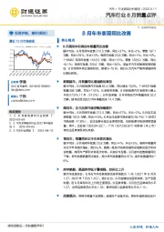 汽车行业8月销量点评：8月车市表现同比改善