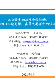 光伏设备2022年中报总结:2022H1业绩高增,高景气赛道中的强alpha