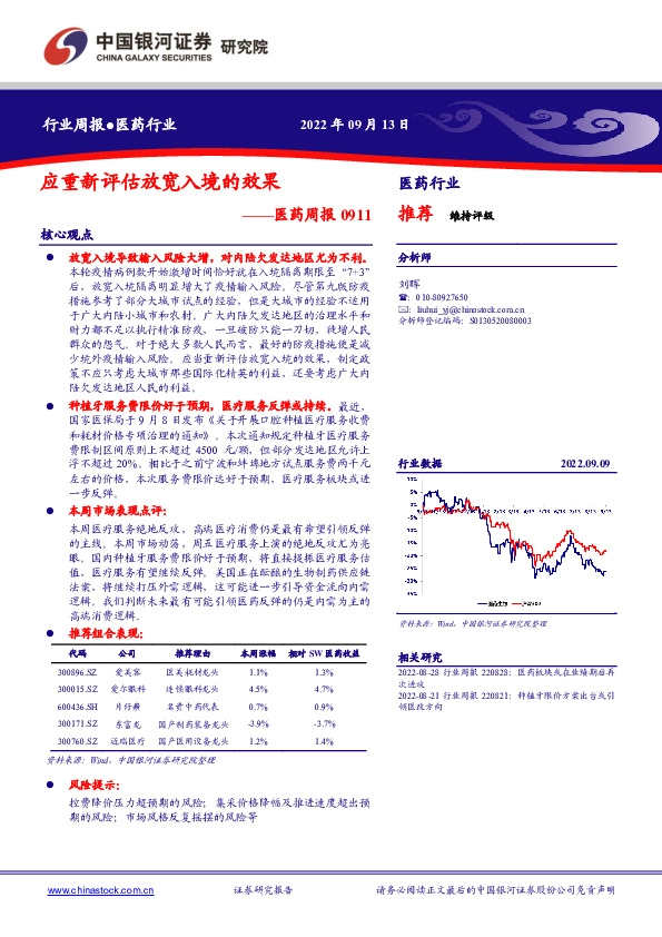 医药周报：应重新评估放宽入境的效果
