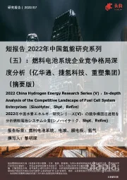 短报告_2022年中国氢能研究系列(五):燃料电池系统企业竞争格局深度分析(亿华通、捷氢科技、重塑集团)(摘要版)