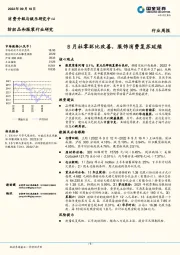 纺织品和服装行业研究：8月社零环比改善，服饰消费复苏延续