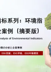 2022年ESG指标系列：环境指标解析与企业案例（摘要版）