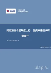 电力设备与新能源:新能源重卡景气度上行,国庆来临需求有望攀升
