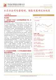 公用事业行业研究周报：8月社会用电量稳增，储能发展确定性较高