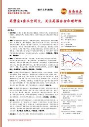 钢铁行业周报：高壁垒+需求空间大，关注高温合金和碳纤维