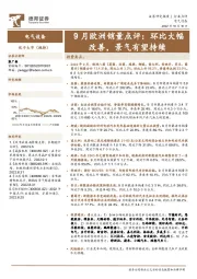 电气设备行业点评：9月欧洲销量点评：环比大幅改善，景气有望持续