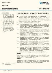 国内用电数据专题分析报告：8月用电看经济：煤炭减产，电新中游高景气