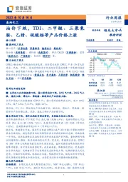 基础化工行业周报：油价下跌，TDI、二甲醚、三聚氰胺、乙腈、硫酸铵等产品价格上涨