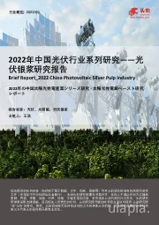 2022年中国光伏行业系列研究――光伏银浆研究报告