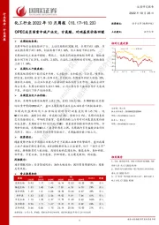 化工行业2022年10月周报：OPEC成员国重申减产决定，甘氨酸、对硝基苯价格回暖