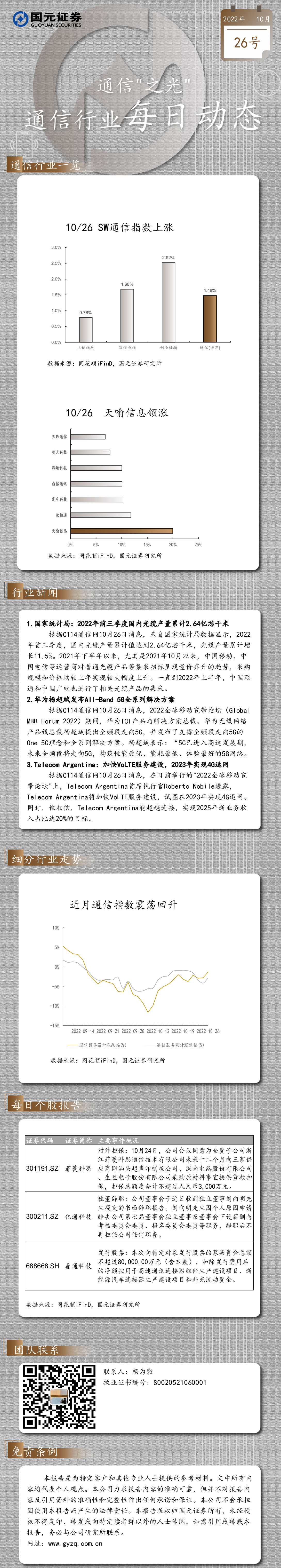 通信行业每日动态：通信“之光”