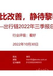 出行链2022年三季报总结：环比改善，静待黎明