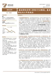 建筑材料：基金持仓分析：22Q3行业触底，基金持仓为六年来低位