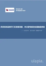信达家电·热点追踪：多家投影品牌开门红销售亮眼，关注家电板块估值触底修复