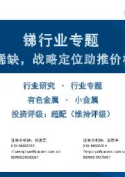 锑行业专题：资源稀缺，战略定位助推价格上移