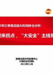 计算机行业2022年三季报总结&机构持仓分析：机构配置迎来拐点，“大安全”主线势在必行