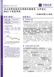 传媒新消费行业周报：关注世界杯经济及院线电影修复 元宇宙之Web3.0热度再起