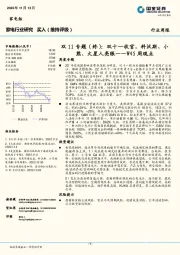 家电行业研究W45周观点：双11专题（终）：双十一收官，科沃斯、小熊、火星人亮眼