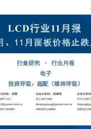 LCD行业11月报:10月、11月面板价格止跌反弹