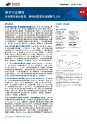 电子行业周报:备货需求逐步恢复,静待消费复苏延续景气上行
