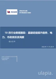 建筑装饰10月行业数据跟踪：基建延续提升趋势，电力、市政类投资亮眼