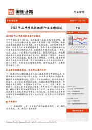 2022年三季度农林牧渔行业业绩综述