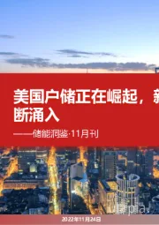 储能洞鉴·11月刊:美国户储正在崛起,新进入者不断涌入