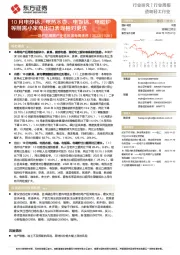 造纸轻工行业地产后周期产业链数据每周速递：10月电炒锅、电热水壶、电饭锅、电磁炉等刚需小家电出口表现相对更优