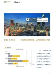 房地产行业：2022年10月——商办市场有所降温，全市均价环比下跌