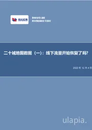 家用电器行业专题研究：二十城地图数据（一）：线下流量开始恢复了吗？