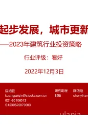 2023年建筑行业投资策略：智能建造起步发展，城市更新持续发力