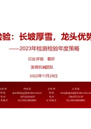 2023年检测检验年度策略:检测检验:长坡厚雪,龙头优势凸显
