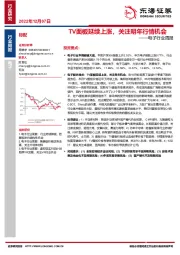 电子行业周报：TV面板延续上涨，关注明年行情机会