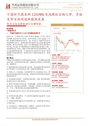 电力设备与新能源行业周观察:宁德时代获本田123GWh电池模组采购订单,多地发布目标促进新能源发展