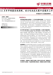 新能源车月度数据跟踪：11月车市销量表现亮眼，动力电池龙头集中度稳步上升