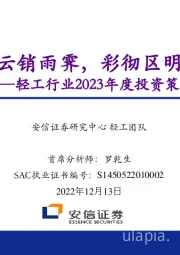 轻工行业2023年度投资策略：云销雨霁，彩彻区明