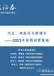 2023年医药投资策略：内生、硬医疗与新增长