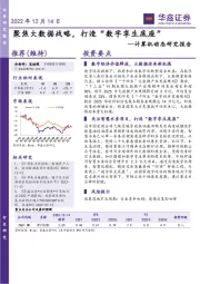 计算机动态研究报告:聚焦大数据战略,打造“数字孪生底座”