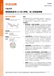 社会服务行业点评:携程集团发布2022年三季报,收入表现超预期
