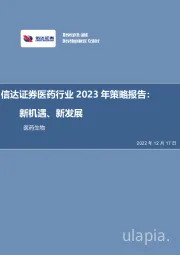 医药行业2023年策略报告：新机遇、新发展