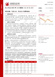 化工行业2022年12月周报：油价企稳、气价上行，关注化工内循环标的