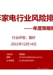 年度策略报告姊妹篇：2023年家电行业风险排雷手册