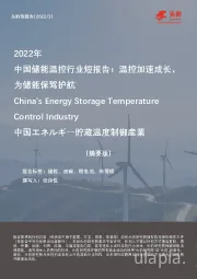 2022年中国储能温控行业短报告：温控加速成长，为储能保驾护航