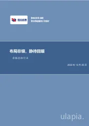 非银金融行业：布局非银，静待回暖