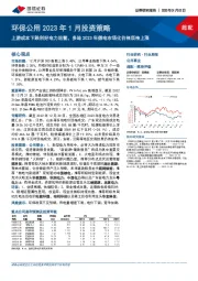 环保公用2023年1月投资策略：上游成本下跌利好电力运营，多地2023年煤电市场化价格顶格上涨