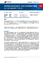 光伏、风电产业链价格周评(1月第1周):硅料降价利好电池组件 风电订单饱满排产高增