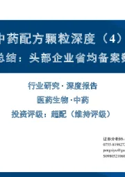 中药配方颗粒深度（4）：22Q4备案总结：头部企业省均备案数已超300个